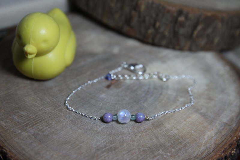 Blue silver-plated necklace Moonstone - Bracelets - Gemstone Blue
