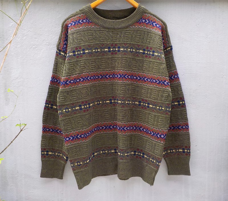 FOAK vintage sweater tree relief - Men's Sweaters - Other Materials Green
