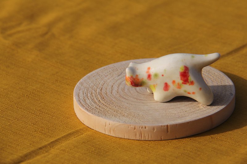 彩斑湯圓貓01 (聖誕彩斑紋款) - 花瓶/陶器 - 其他材質 