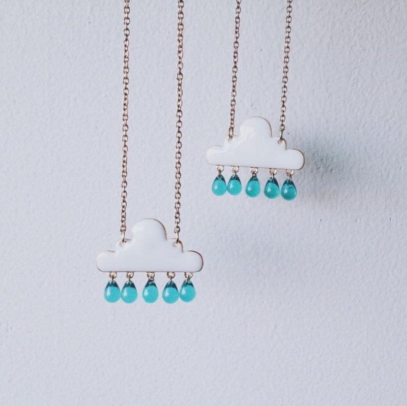---☁ Blue Raindrops ☁--- - 項鍊 - 其他金屬 