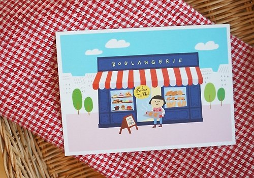 Ni Hao, I'm FiFi! FiFi城市系列明信片－法國里昂的麵包店