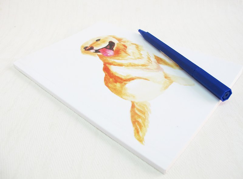 Golden Retriever Notebook-A5 Hand painted Dog Sketchbook Journal Diary Sketchpad/Handmade/Personalized/Special/Unique/ Dog Animal Pet Lover - สมุดบันทึก/สมุดปฏิทิน - กระดาษ ขาว