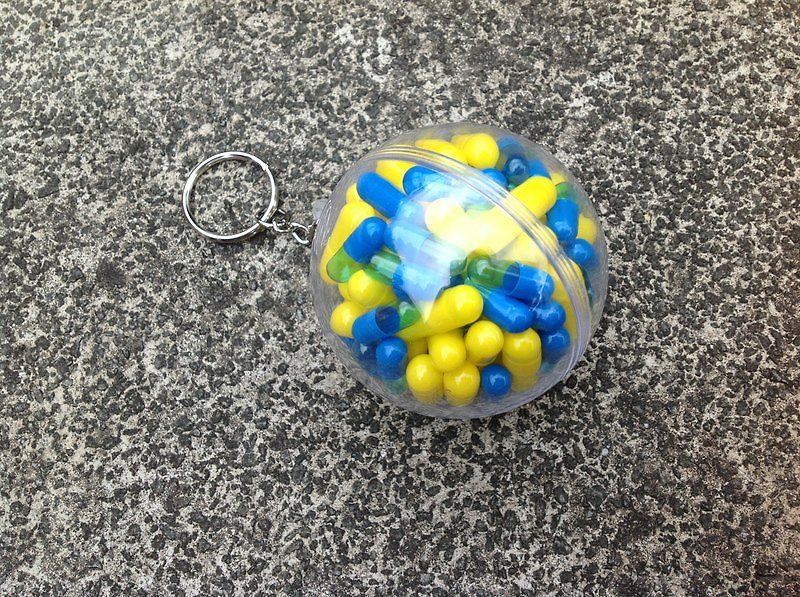 Ball rescue Series key ring - glass skylight - Charms - Other Materials Multicolor