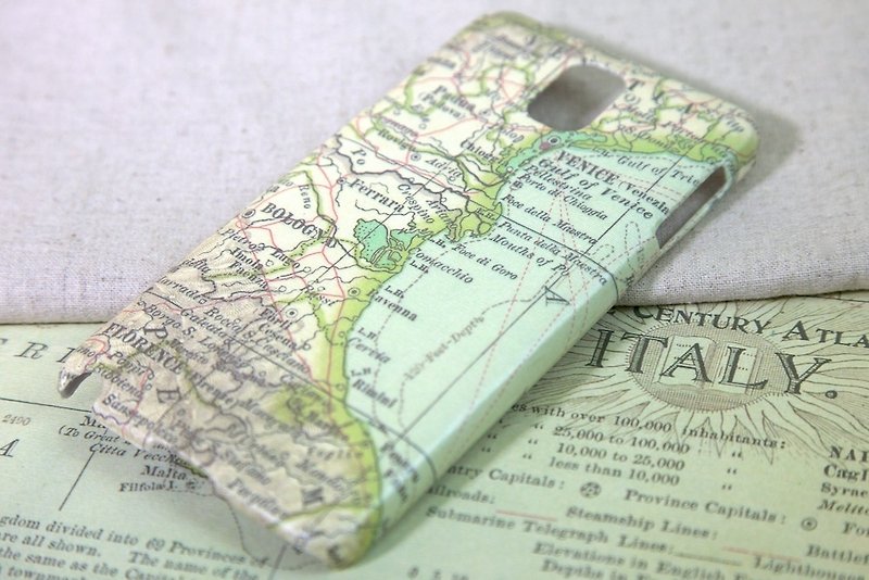Galaxy Note 3 旅遊外殼：波隆那地圖 - 手機殼/手機套 - 防水材質 綠色