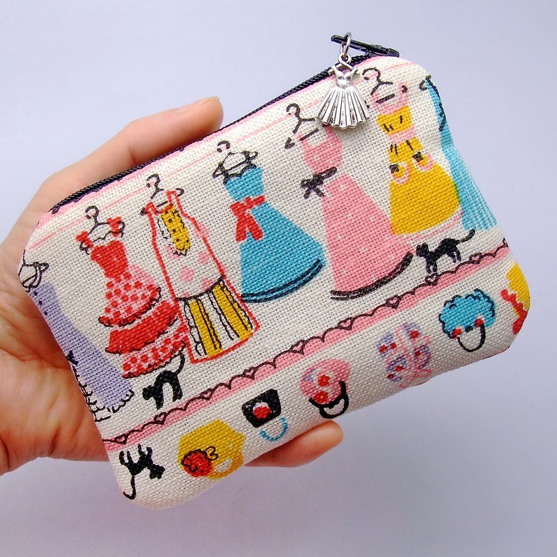 Zipper pouch / coin purse (padded) (ZS-43) - Coin Purses - Cotton & Hemp Multicolor