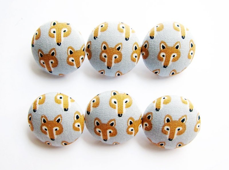 Cloth button button knitting sewing handmade material little fox DIY material - Knitting, Embroidery, Felted Wool & Sewing - Cotton & Hemp Gray
