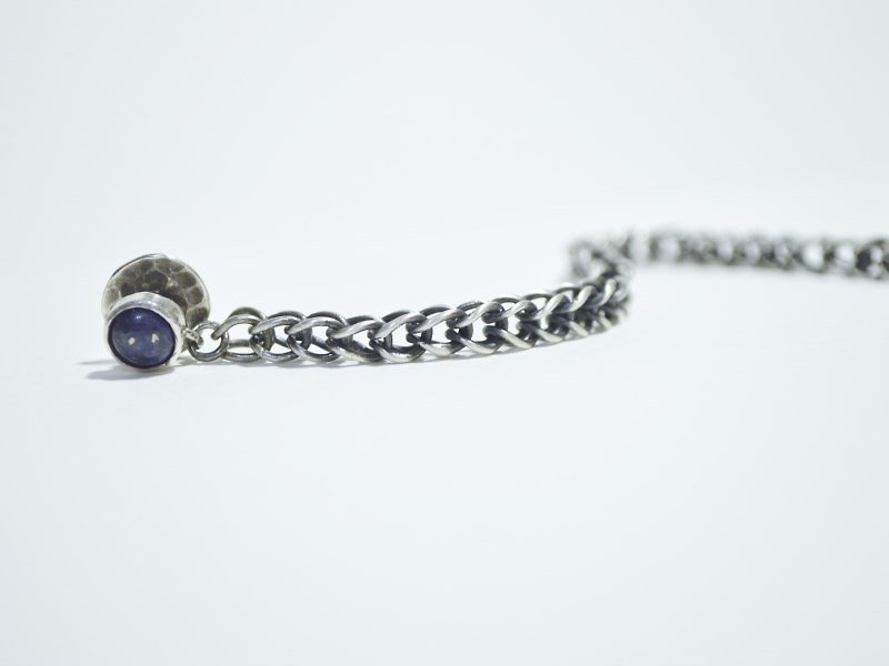 blue dot。Silver Hand Chain - Bracelets - Other Metals Black