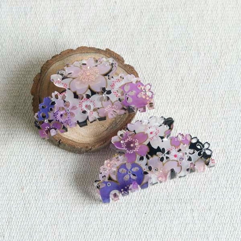 Sakura soft, 8.5cm shark folder, grasping folder, hairpin - purple - Hair Accessories - Acrylic Purple