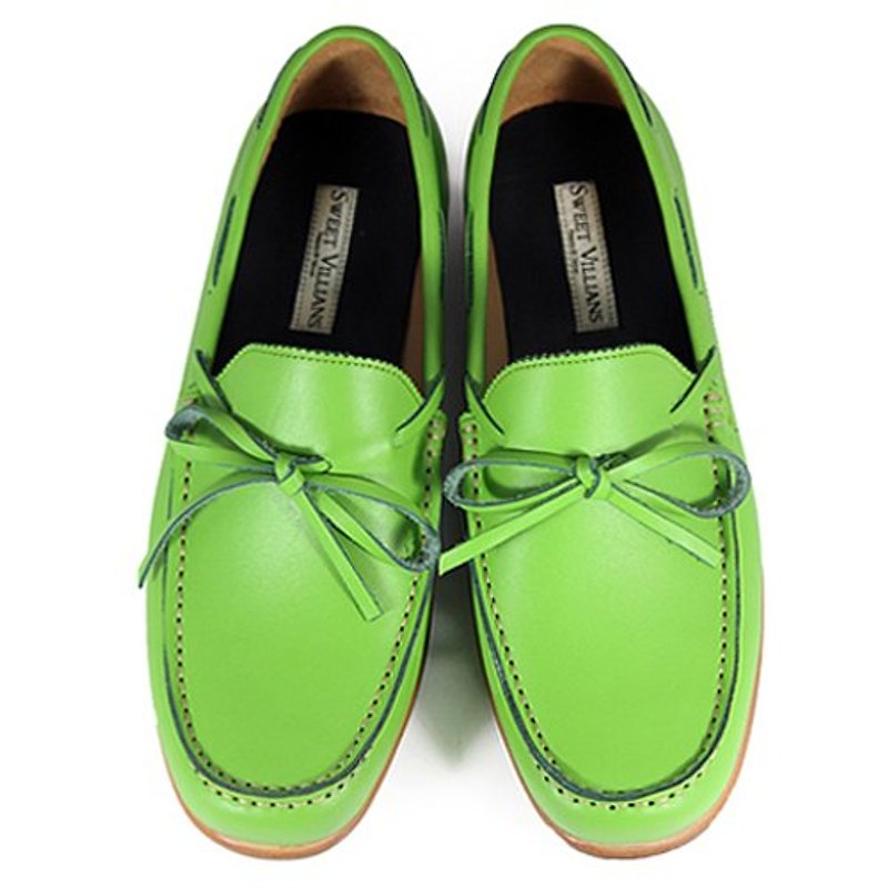 Toadflax M1122 Lemon Green leather loafers - Men's Oxford Shoes - Genuine Leather Green