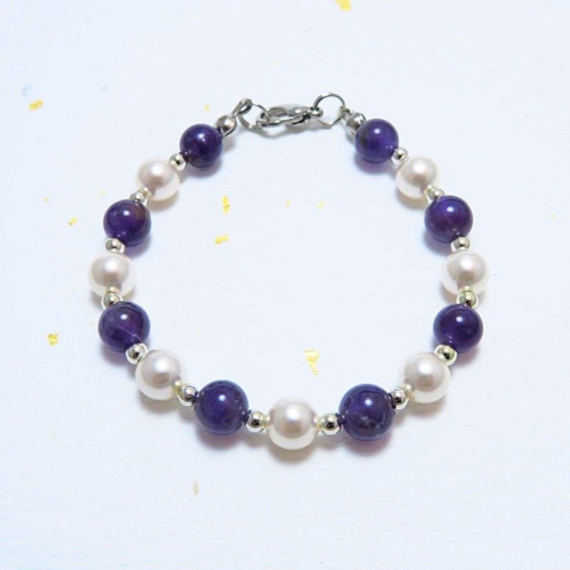 パープル酔っ◆紫 - スワロフスキークリスタルパール/天然鉱石/ブレスレットブレスレットのギフトのカスタム設計 - 金具・アクセサリーパーツ - その他の素材 パープル