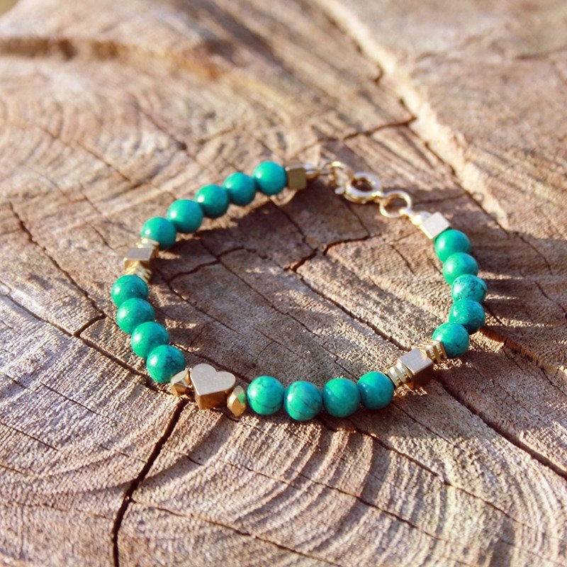 Country ◆green- Natural stone / Gemstone / Brass / Bracelet Jewelry design - Bracelets - Gemstone Green