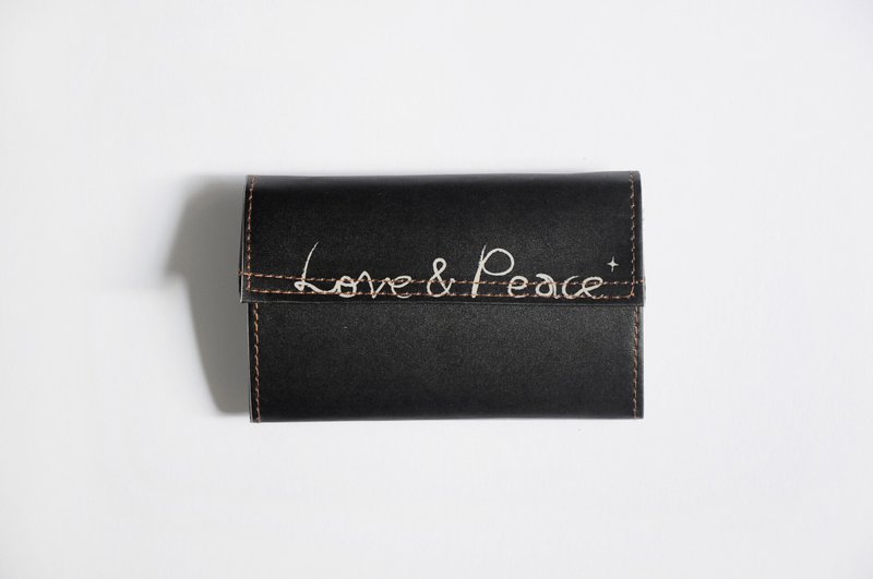 1983ER small parcel - Text Series -Love & Peace Love & Peace - Coin Purses - Paper Black