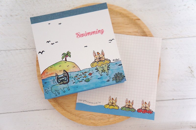 (sold out) note book - swimming law - Sticky Notes & Notepads - Paper Blue