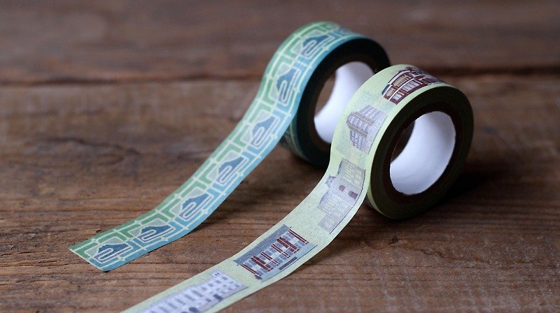 Old window grilles paper tape ◘ Tainan Monuments - Washi Tape - Paper Green