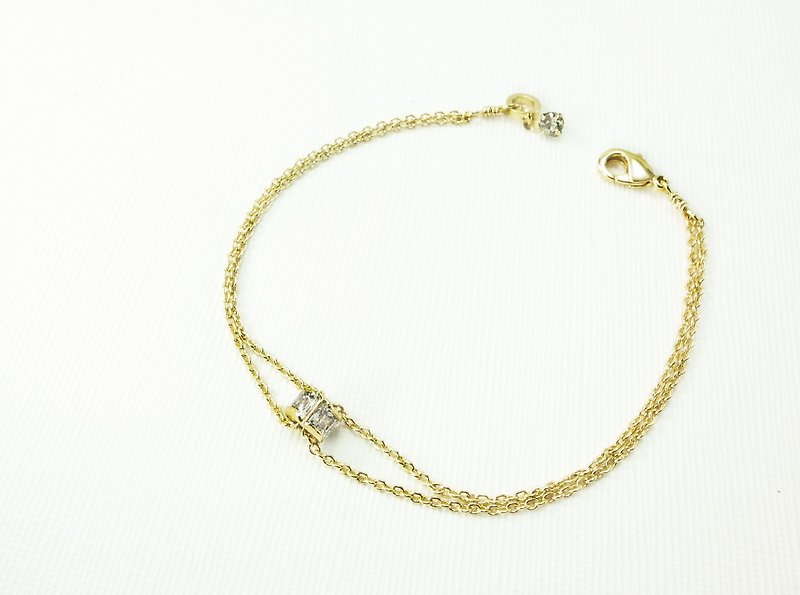 Round di "infinite around" dawn kaleidoscope zircon bracelet (18K gold) hand-designed jewelry - Bracelets - Other Metals Gold