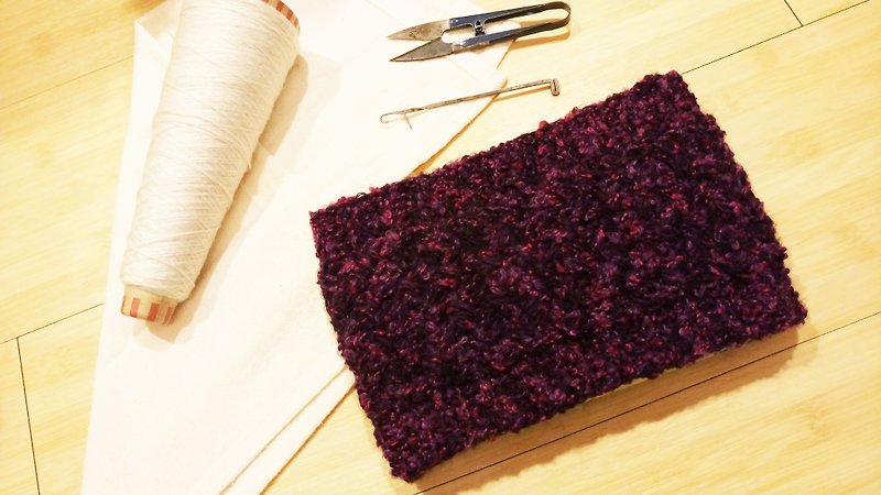 Lan Handmade Knitted Headband (Flower Grape Purple) - Headbands - Other Materials Purple