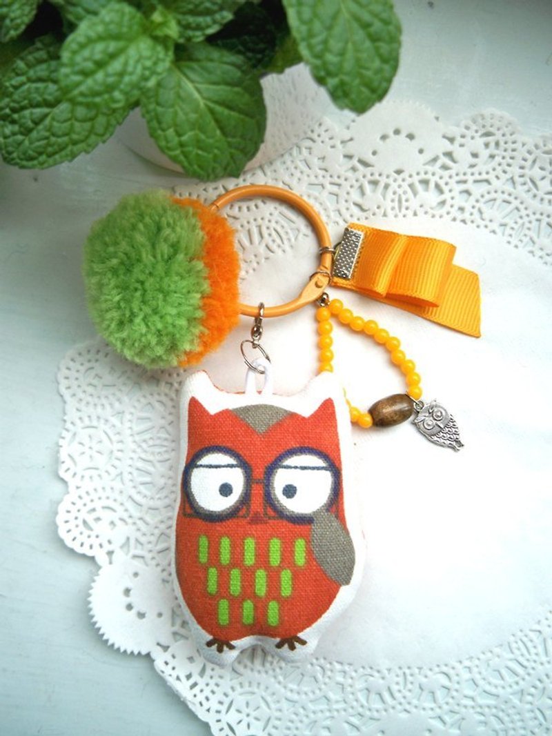 Meng Owl Charm -C - Charms - Other Materials Multicolor