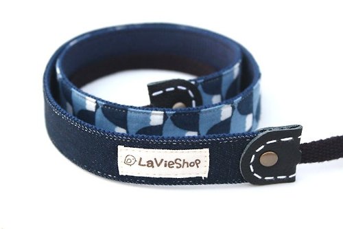 LaVieShop 拉米手作 富士山排排站(深藍) 25mm手工 相機背帶 GF/NEX/單眼/類單 可訂製