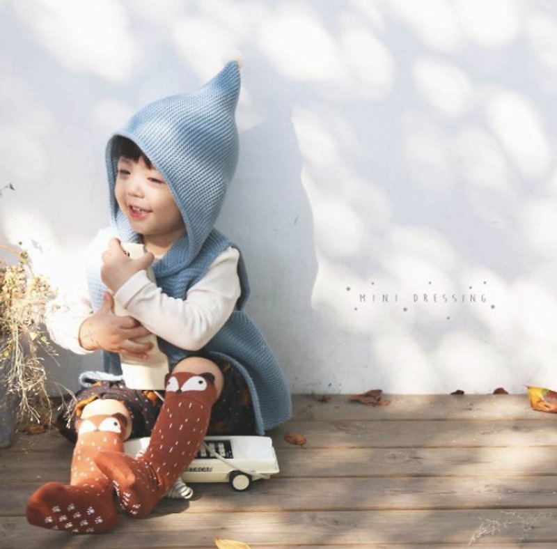 [Korea made] Mi Star MiniDressing- elf hooded cloak vest - Bibs - Cotton & Hemp Multicolor
