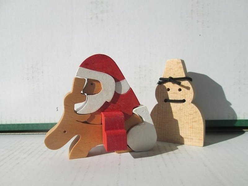 サンタと雪だるま Japan postage340 yen - 知育玩具・ぬいぐるみ - 木製 