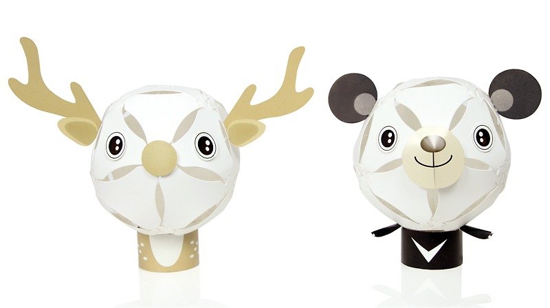 [Geway] Huong Petal Lighting_Animal Series Night Light_Taiwan Black Bear+Sika Deer_Exchange Gifts - Other - Plastic White