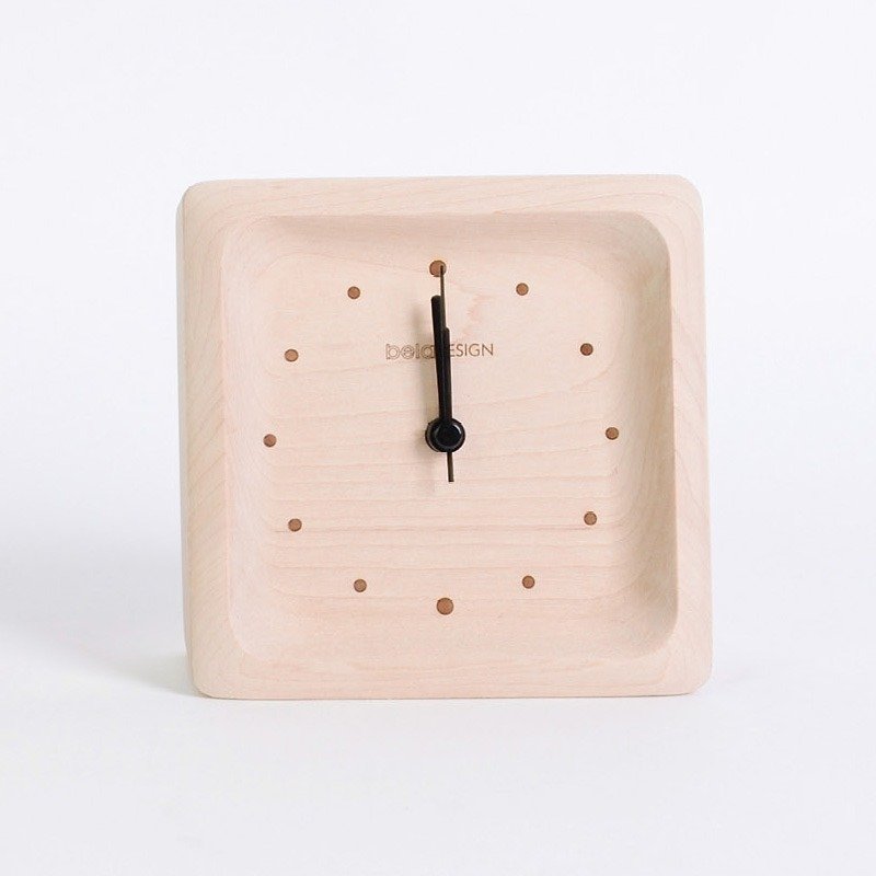 楓木桌鐘 - 時鐘/鬧鐘 - 木頭 金色