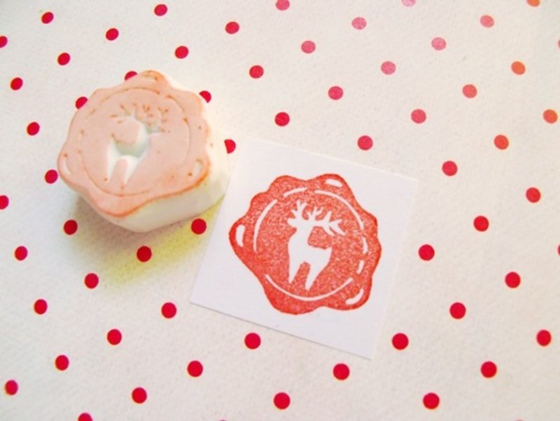 Apu handmade chapter mini seal fire paint pattern moose stamp hand account stamp Christmas applicable - Stamps & Stamp Pads - Rubber 