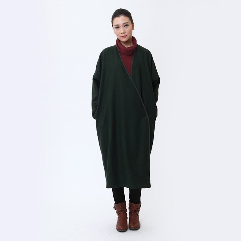BUFU oversize wool coat  O140905 - เสื้อแจ็คเก็ต - วัสดุอื่นๆ สีเขียว