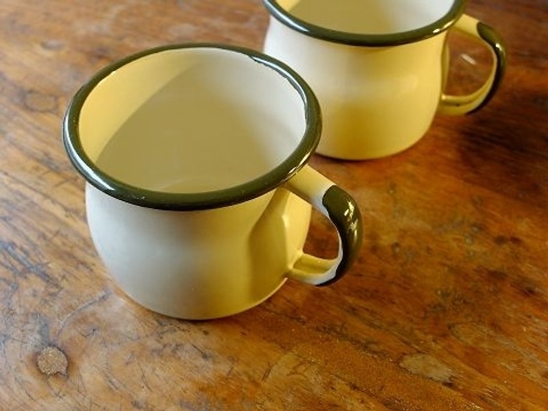 emalia OLKUSZ Poland 350ml white enamel mug - แก้วมัค/แก้วกาแฟ - โลหะ ขาว