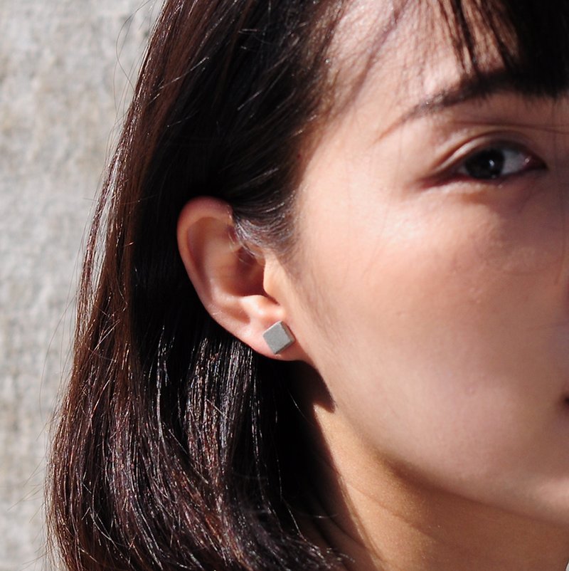 Square Concrete Earring | Classic Series - Earrings & Clip-ons - Cement Gray