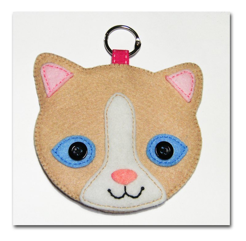 Cat Card Holder-002 - ID & Badge Holders - Other Materials Khaki