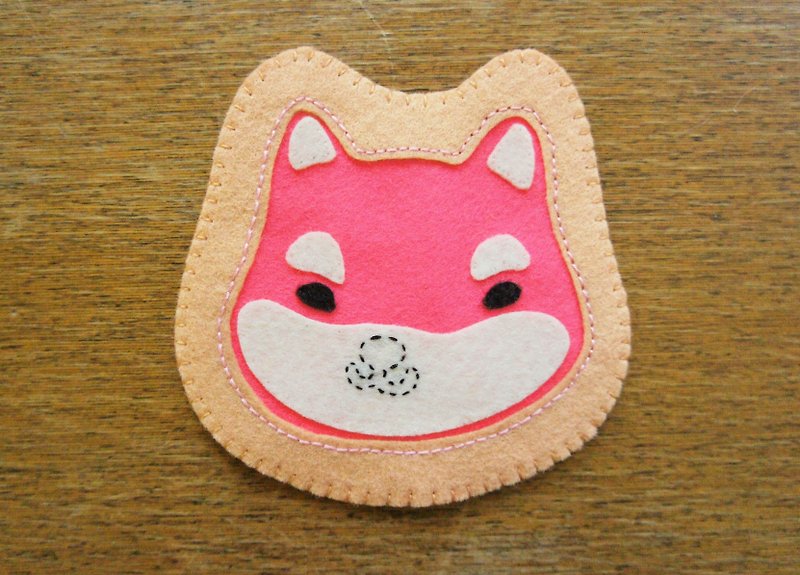 Healing system. PINK Shiba hand-made coasters - Coasters - Other Materials 