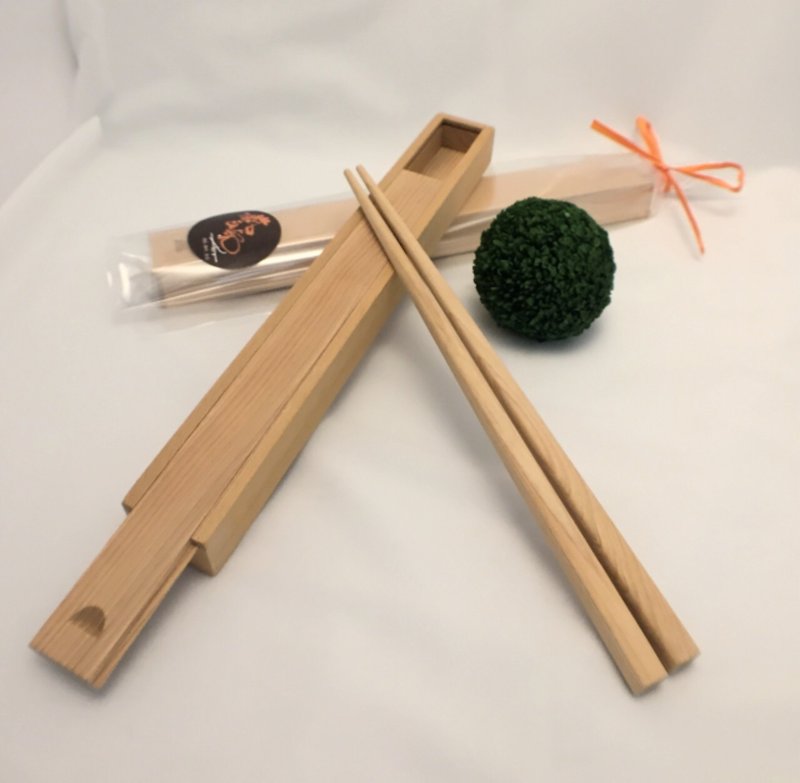 台灣檜木筷子 (含檜木盒) - 筷子/筷架 - 木頭 咖啡色