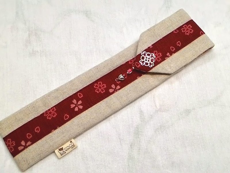餐具組隨身收納袋 筷套F02-016~獨特設計手工縫製 - 筷子/筷子架 - 其他材質 