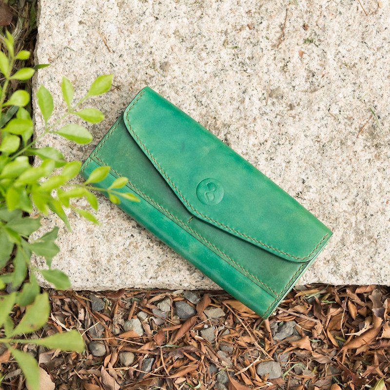 DUAL the lady's wallet - กระเป๋าสตางค์ - หนังแท้ สีเขียว