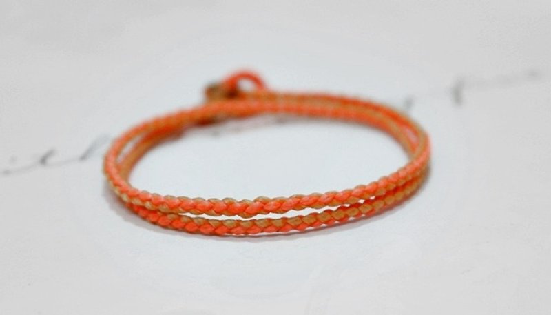 Thai silk wax line element models around the circle Series * * // // color can be chosen - Bracelets - Wax Orange