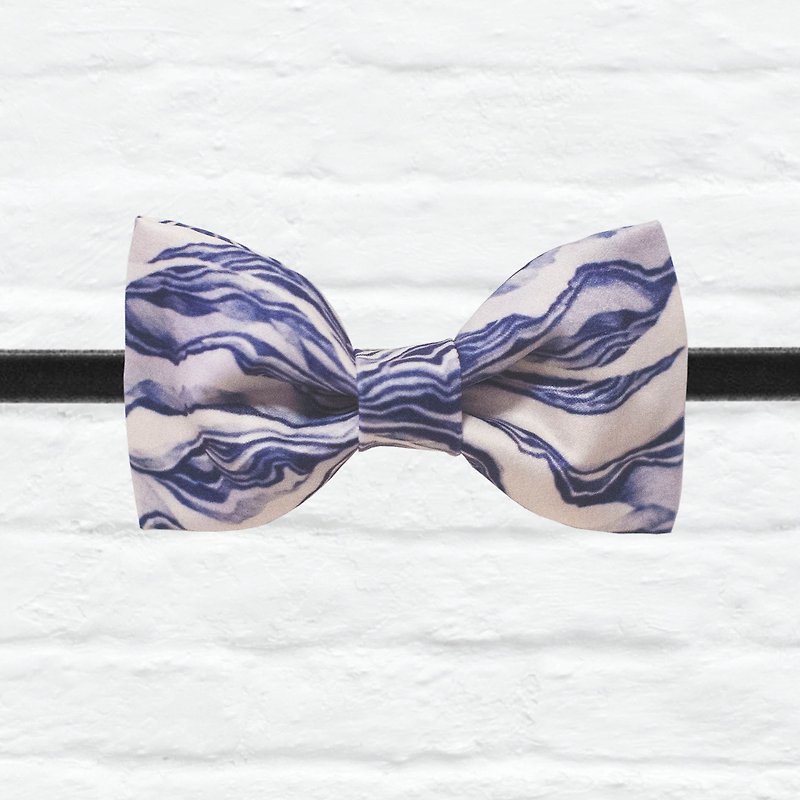 Style 0053 海的調和 印花 系列 領結 Deep sea wave pattern bowtie - 頸圈項鍊 - 其他材質 藍色