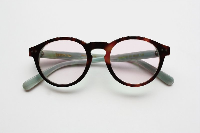 311-C2 Black Boston Shape eyeglasses frame Handmade in Japan - Glasses & Frames - Other Materials Brown