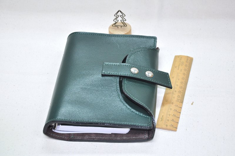 Cycle Life series: dark green leather 6-hole B6 loose-leaf notebook - Notebooks & Journals - Genuine Leather Green