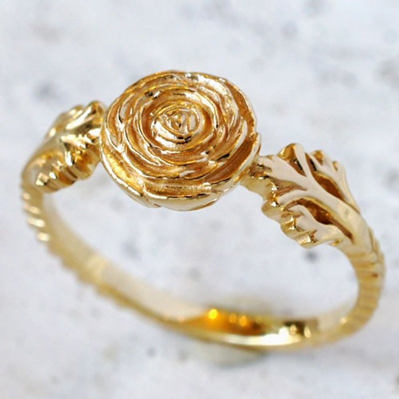 Ranunculus ring (K10YG) - แหวนทั่วไป - โลหะ สีทอง