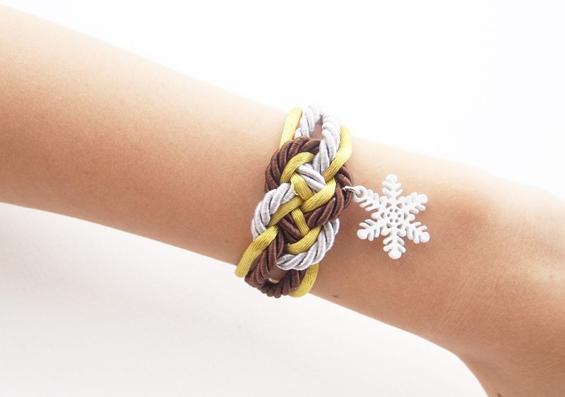 Multicolor nautical bracelet with white snowflake charm charm - Bracelets - Other Materials Multicolor