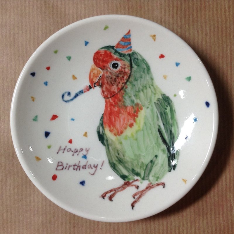プリザーブドエッグ-誕生日手描き小皿 - 小皿 - その他の素材 多色