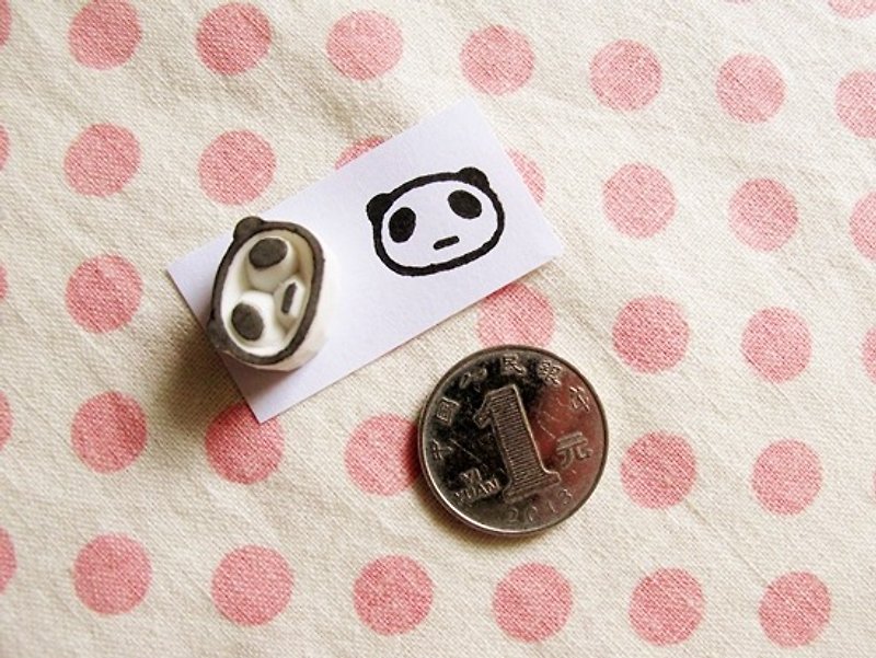 Apu hand stamp cute mini panda head stamp hand account stamp - ตราปั๊ม/สแตมป์/หมึก - ยาง 