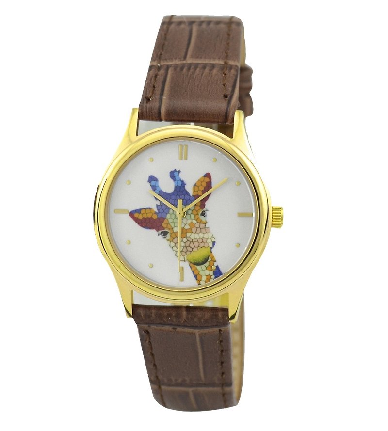 女庄長頸鹿手錶(彩色) 金殼 - 男裝錶/中性錶 - 其他金屬 金色