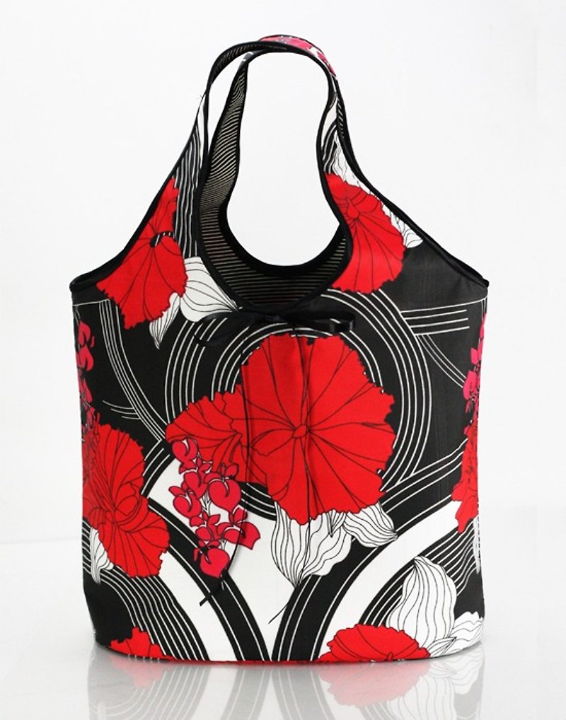 【Off-season sale】Blooming-Coffee Stripes (out of print) - Handbags & Totes - Waterproof Material Red