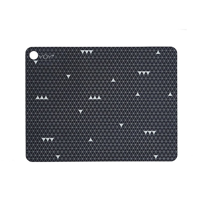 Dark grey Black night starry sky Silicone placemat 2pcs | OYOY - Place Mats & Dining Décor - Silicone Gray
