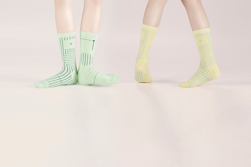 Buy two get one Shipping / BILATERAL geometric socks socks socks boys socks girls socks designer socks produced in Malaysia - Socks - Other Materials Multicolor