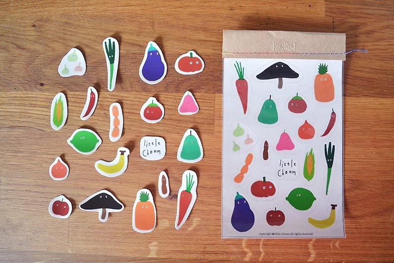 Roughand x little choom Vegetable Fruit No. 1 - Stickers - Paper 