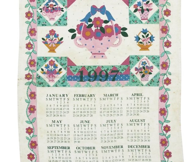 1997 American early years cloth calendar flower - Shop pickers Wall Décor -  Pinkoi