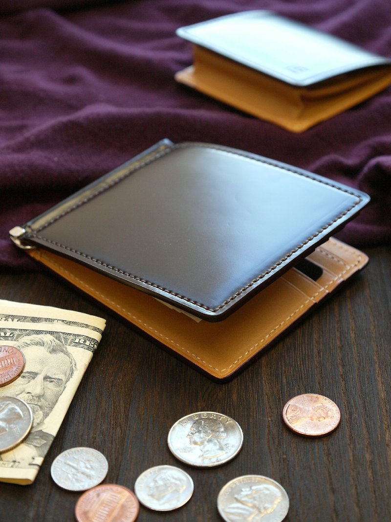 革職人 LEATHER FACTORY【Genesis Money Clip Wallet / Bifold Wallet】Made in Japan - Wallets - Genuine Leather Multicolor